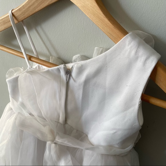 Ailis Designer One Shoulder Occasion White Rose Ruffle Party Dress Size S - Picture 6 of 13